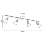 Oaks Lighting - Torne Metal and Clear Quad Spotlight Bar - Luminosity Designs Ltd