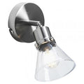 Oaks Lighting - Torne Metal and Clear Single Light for Walls or Ceilings - Luminosity Designs Ltd
