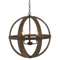 Oaks Lighting - Torsten Wooden Lantern Pendant Light Oaks Lighting 4573/3 WD - Luminosity Designs Ltd