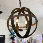 Oaks Lighting - Torsten Wooden Lantern Pendant Light Oaks Lighting 4573/3 WD - Luminosity Designs Ltd