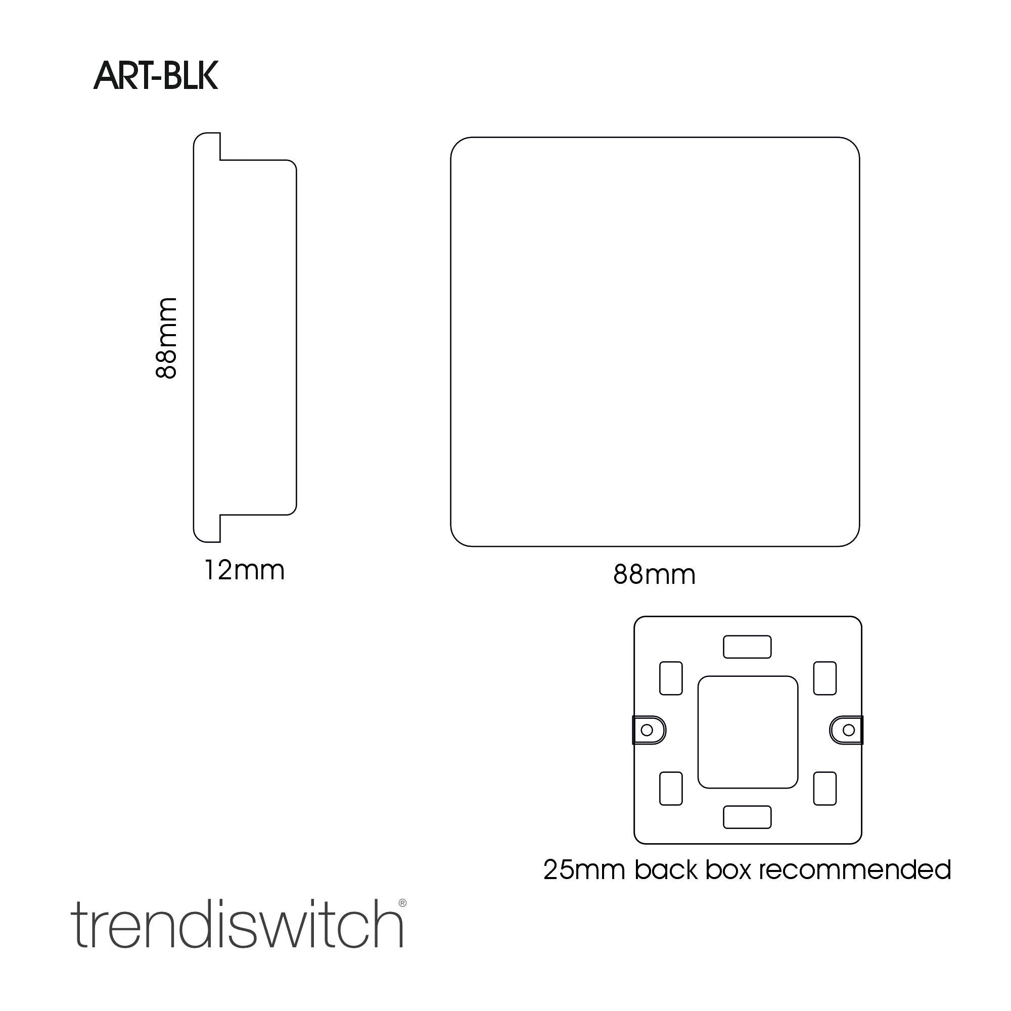 Trendiswitch - Trendi 1 gang Blanking Plate - PRE ORDERS ONLY - Luminosity Designs Ltd