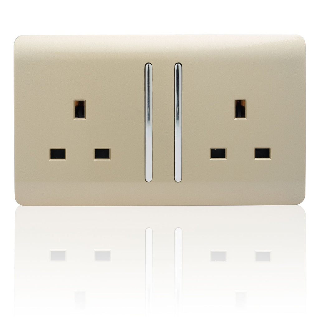 Trendiswitch - Trendi 2 gang Socket Long Switch - Luminosity Designs Ltd