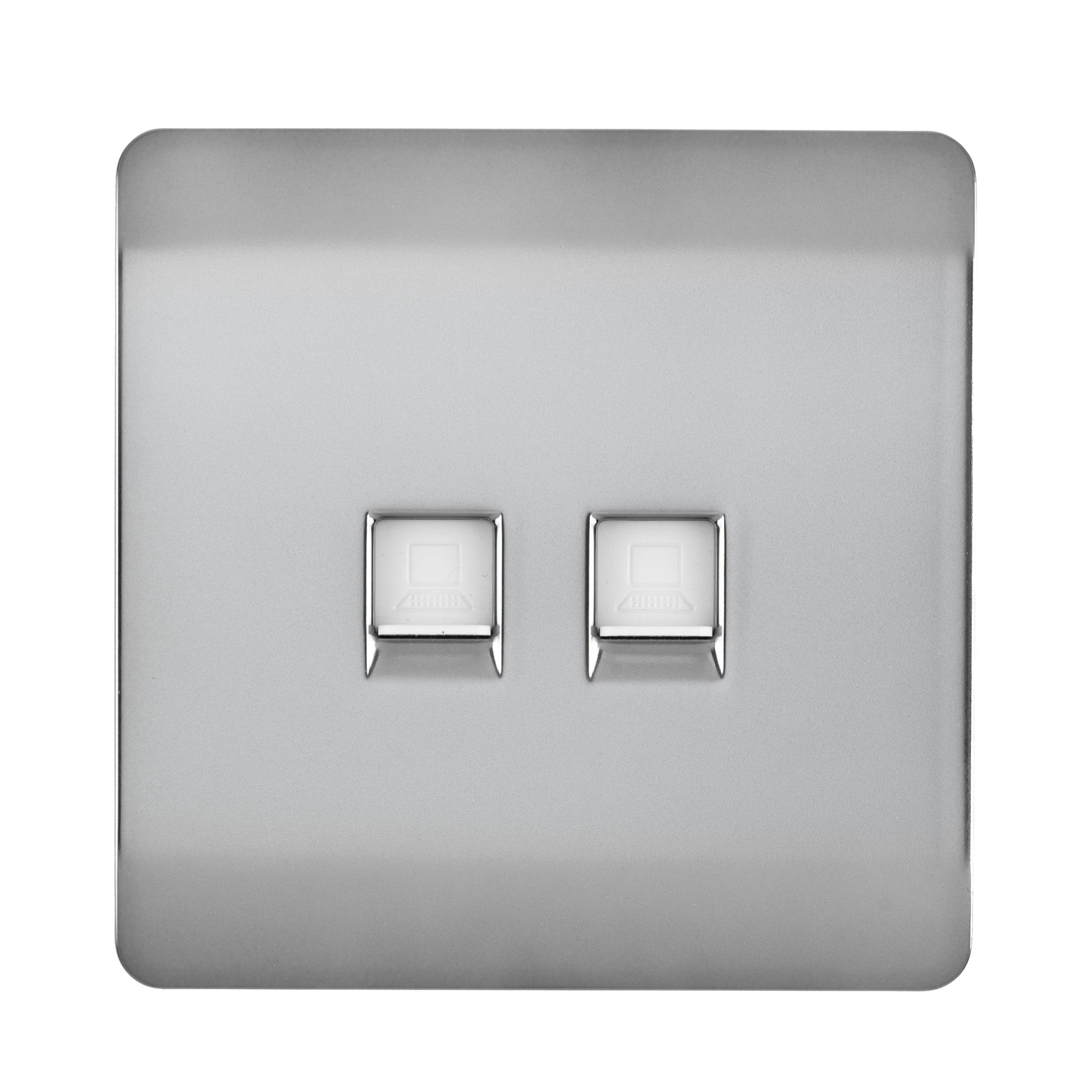 Trendiswitch - Trendi R45 cat 5/6 Twin Data Outlet Socket - PC Ethernet - Luminosity Designs Ltd