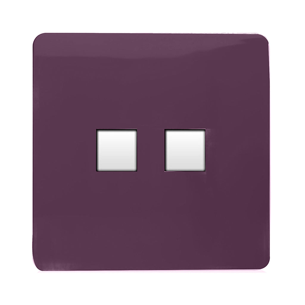 Trendiswitch - Trendi R45 cat 5/6 Twin Data Outlet Socket - PC Ethernet - Luminosity Designs Ltd