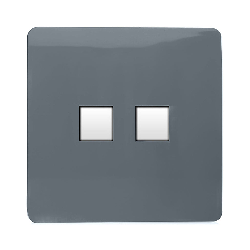 Trendiswitch - Trendi R45 cat 5/6 Twin Data Outlet Socket - PC Ethernet - Luminosity Designs Ltd
