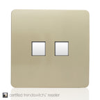 Trendiswitch - Trendi R45 cat 5/6 Twin Data Outlet Socket - PC Ethernet - Luminosity Designs Ltd