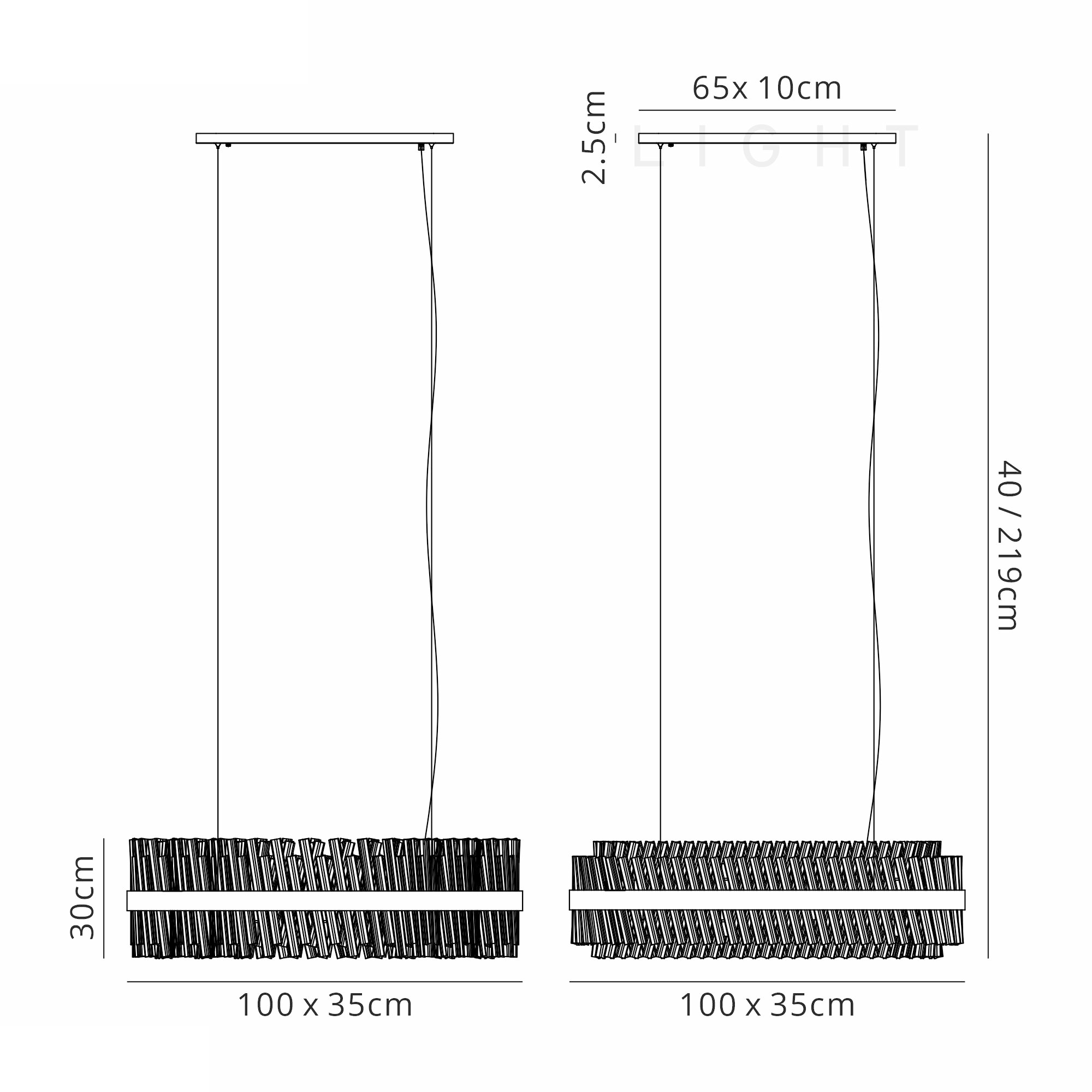 Luminosity Designs - Triton Medium Linear Pendant - Luminosity Designs Ltd