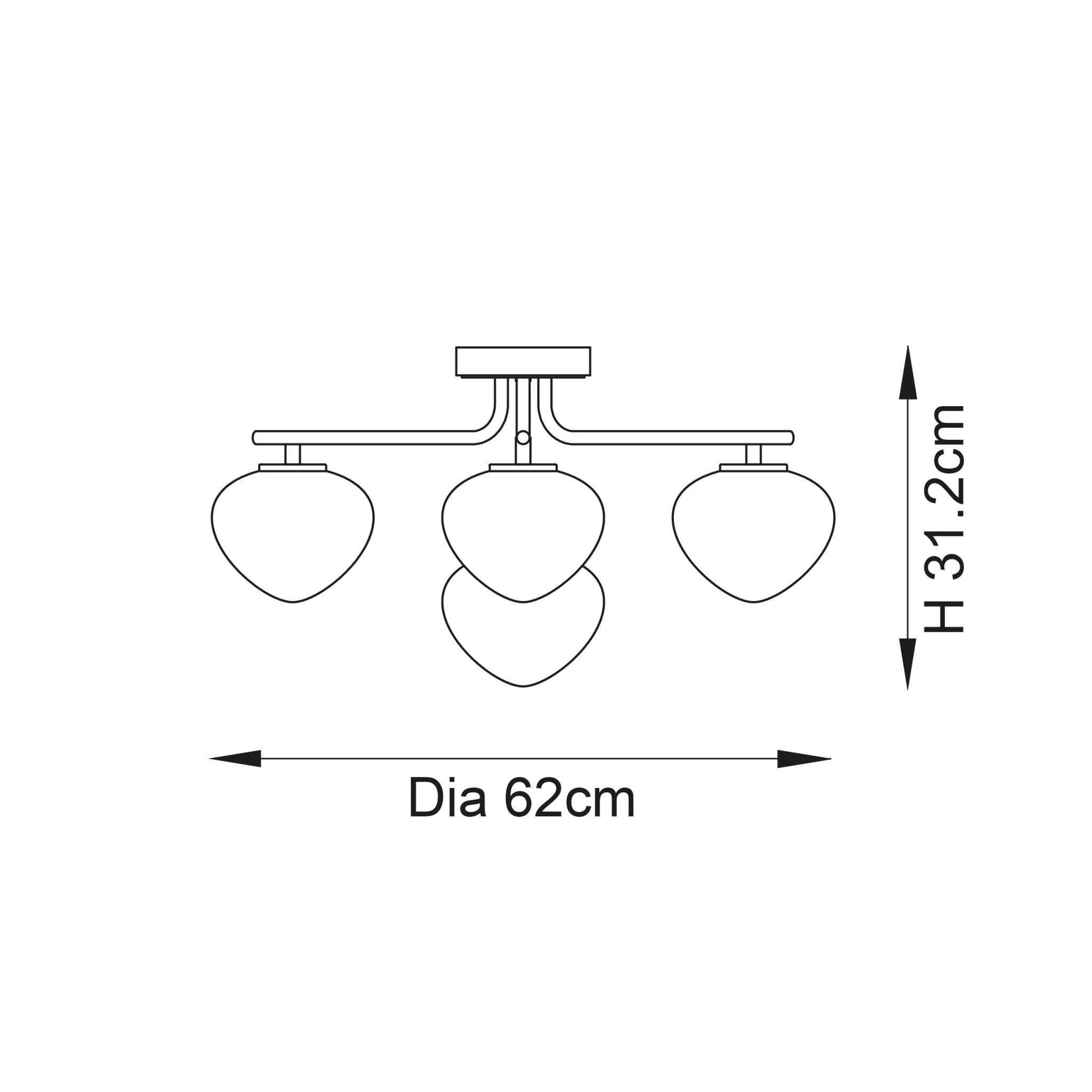 Luminosity Designs - Venice 4 Light Semi Flush - Luminosity Designs Ltd