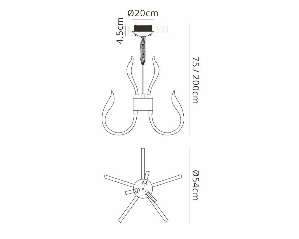 Mantra - Versailles Neon Chandelier - Small - Luminosity Designs Ltd