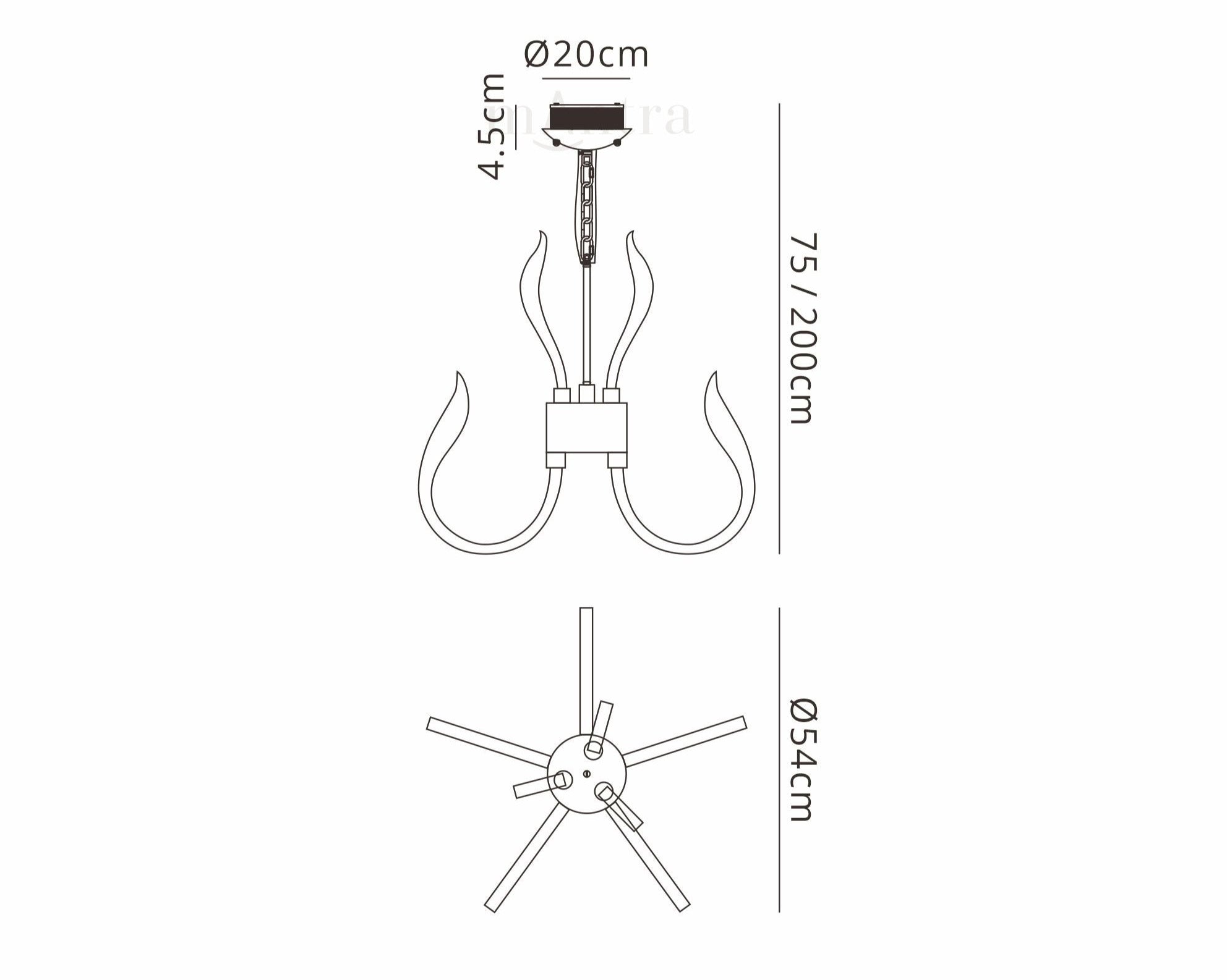 Mantra - Versailles Neon Chandelier - Small - Luminosity Designs Ltd