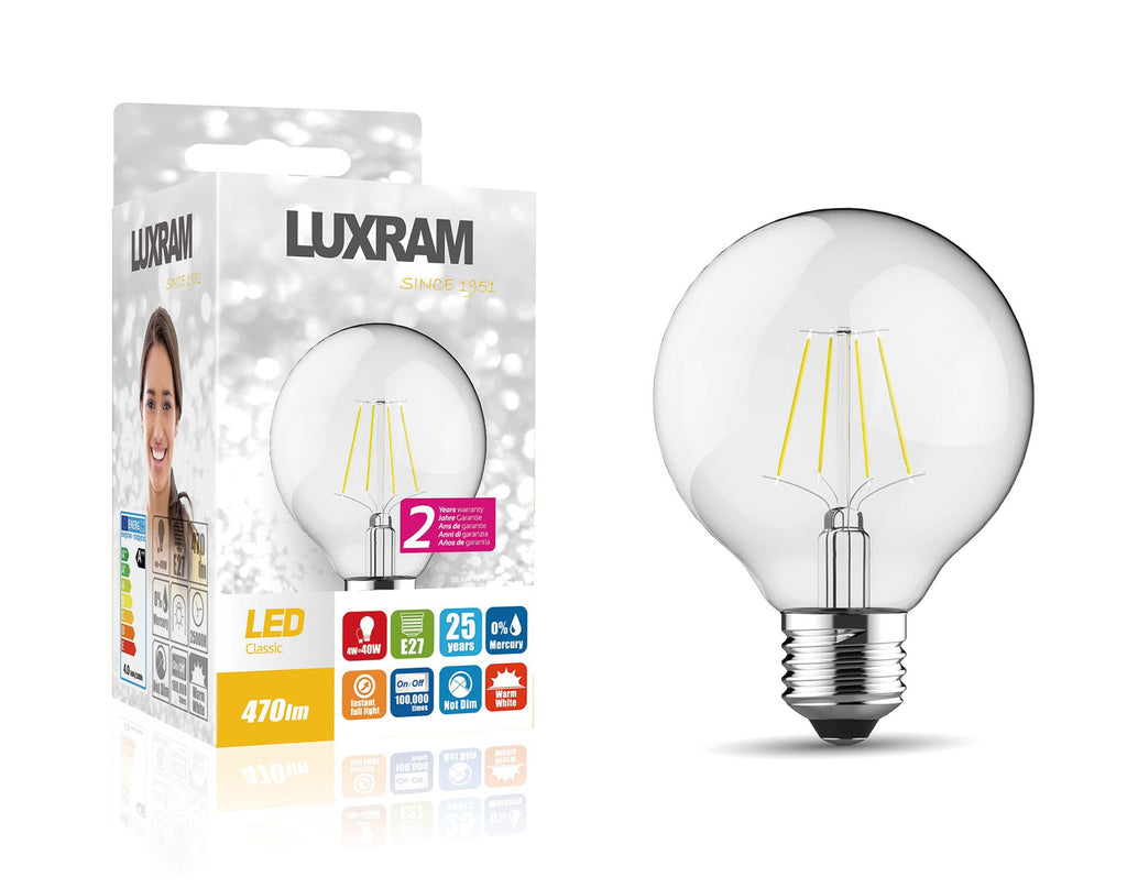 Crompton - Vintage Globe LED Filament Bulb - Luminosity Designs Ltd