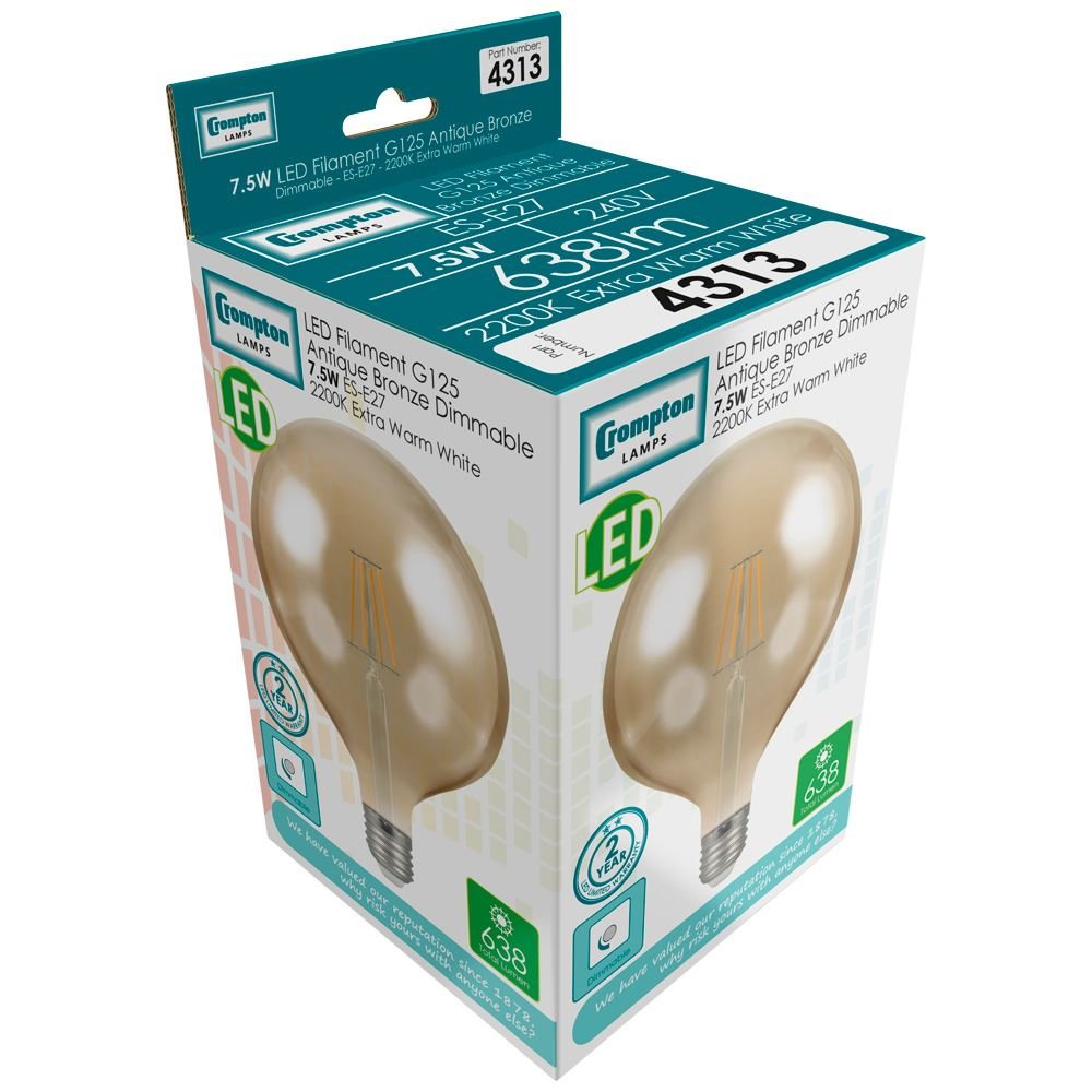 Crompton - Vintage Globe LED Filament Bulb - Luminosity Designs Ltd