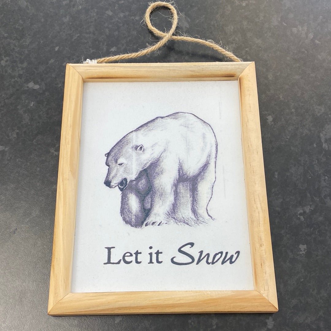 Luminosity Designs - Vintage style wooden polar bear plaque Christmas Decoration - Luminosity Designs Ltd