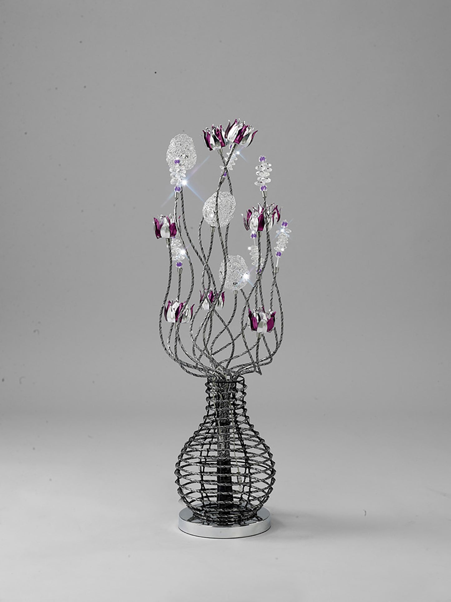 Viola Crystal Flower Table Lamp by Cassia Twigue