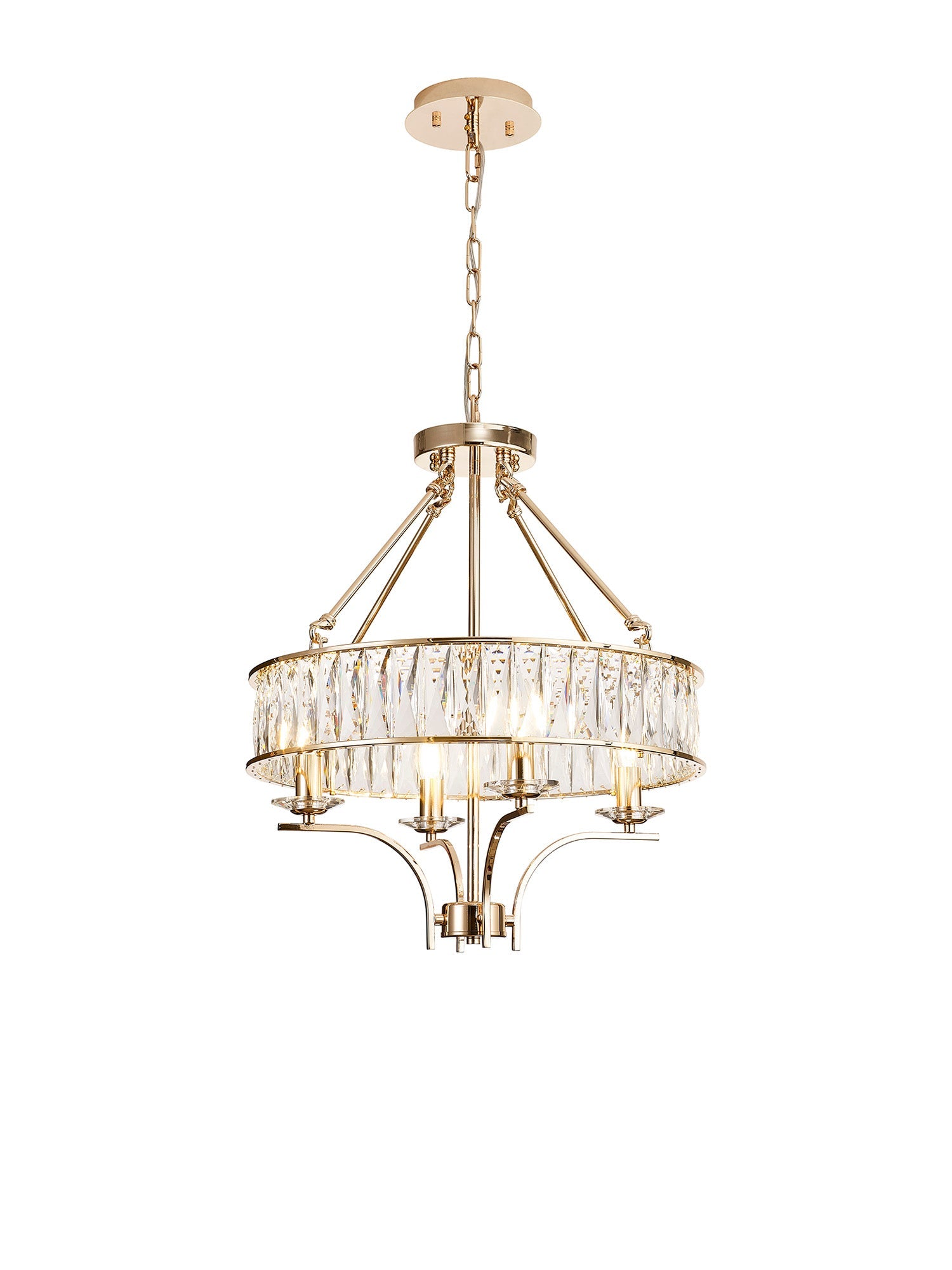 Diyas - Vivienne 4 Light Crystal Pendant / Semi Flush - Luminosity Designs Ltd