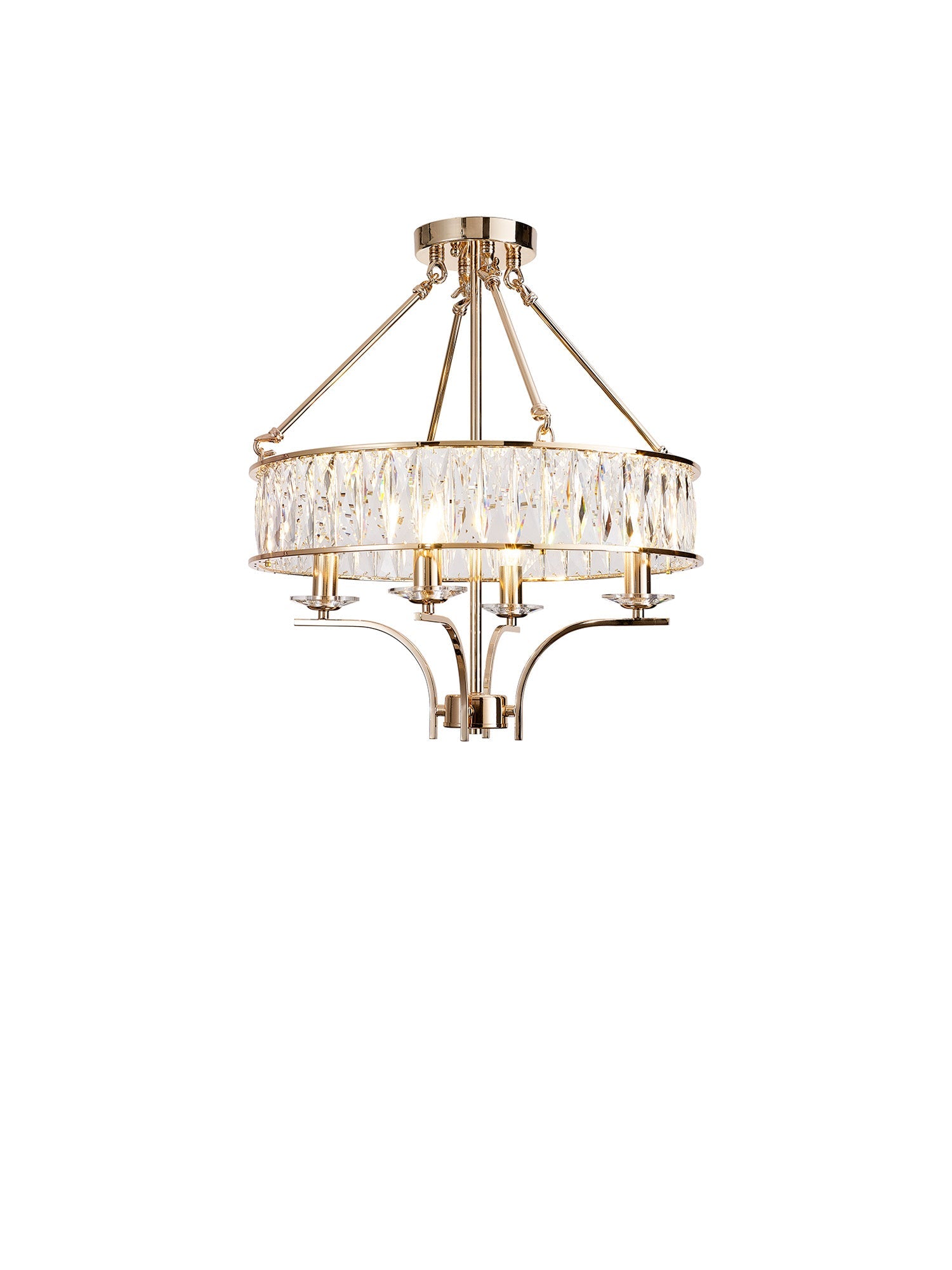 Diyas - Vivienne 4 Light Crystal Pendant / Semi Flush - Luminosity Designs Ltd