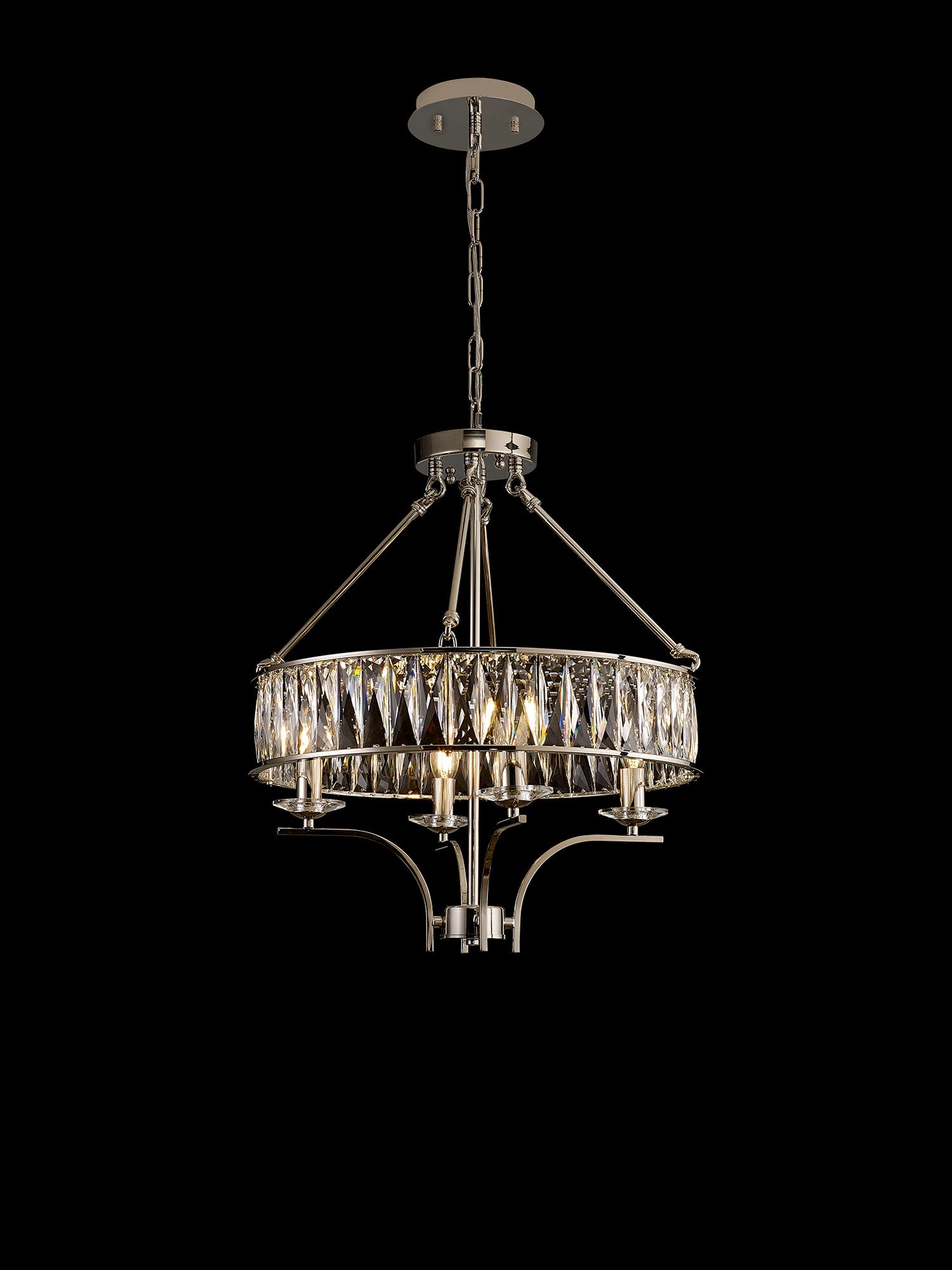 Diyas - Vivienne 4 Light Crystal Pendant / Semi Flush - Luminosity Designs Ltd