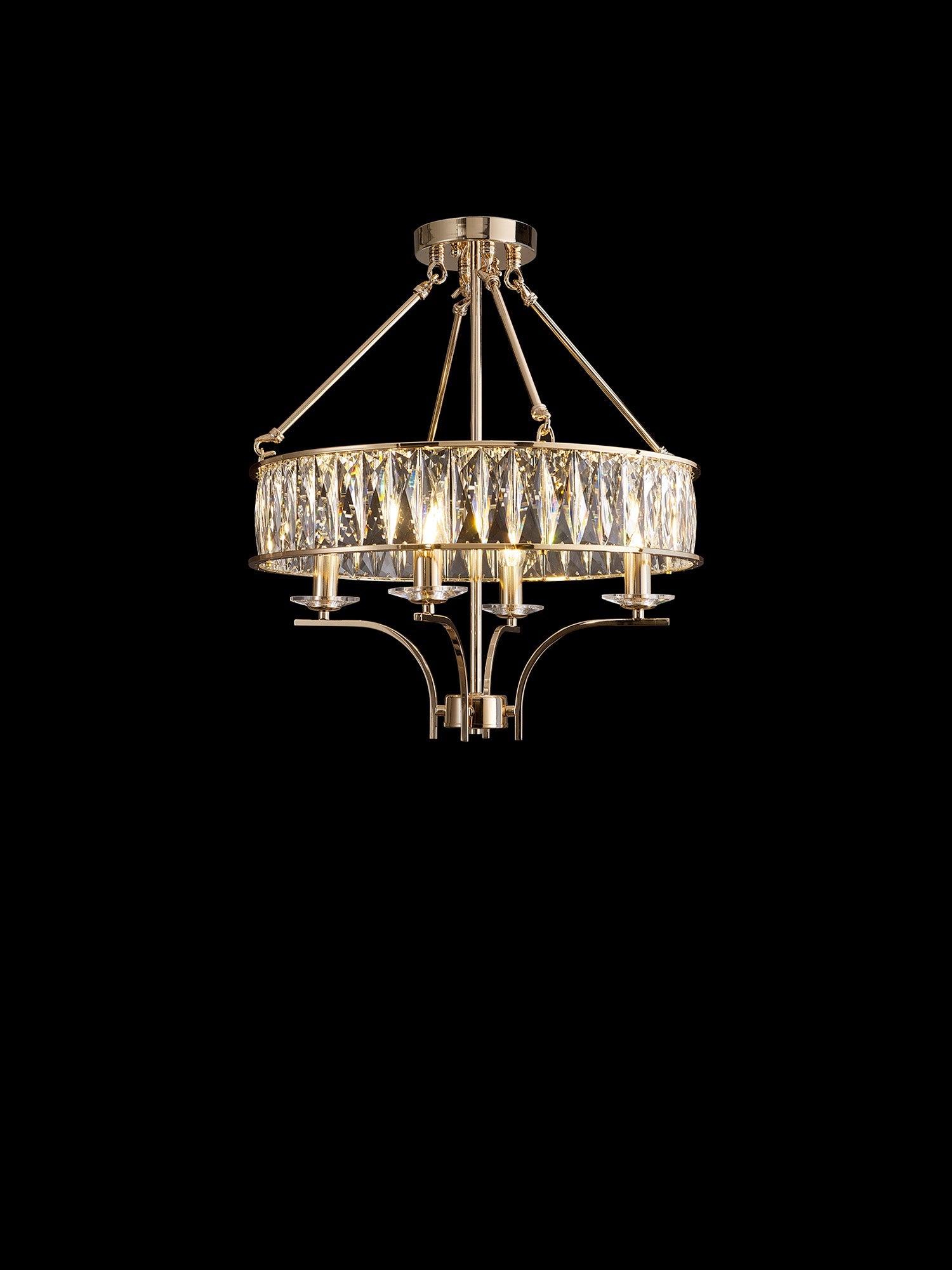 Diyas - Vivienne 4 Light Crystal Pendant / Semi Flush - Luminosity Designs Ltd