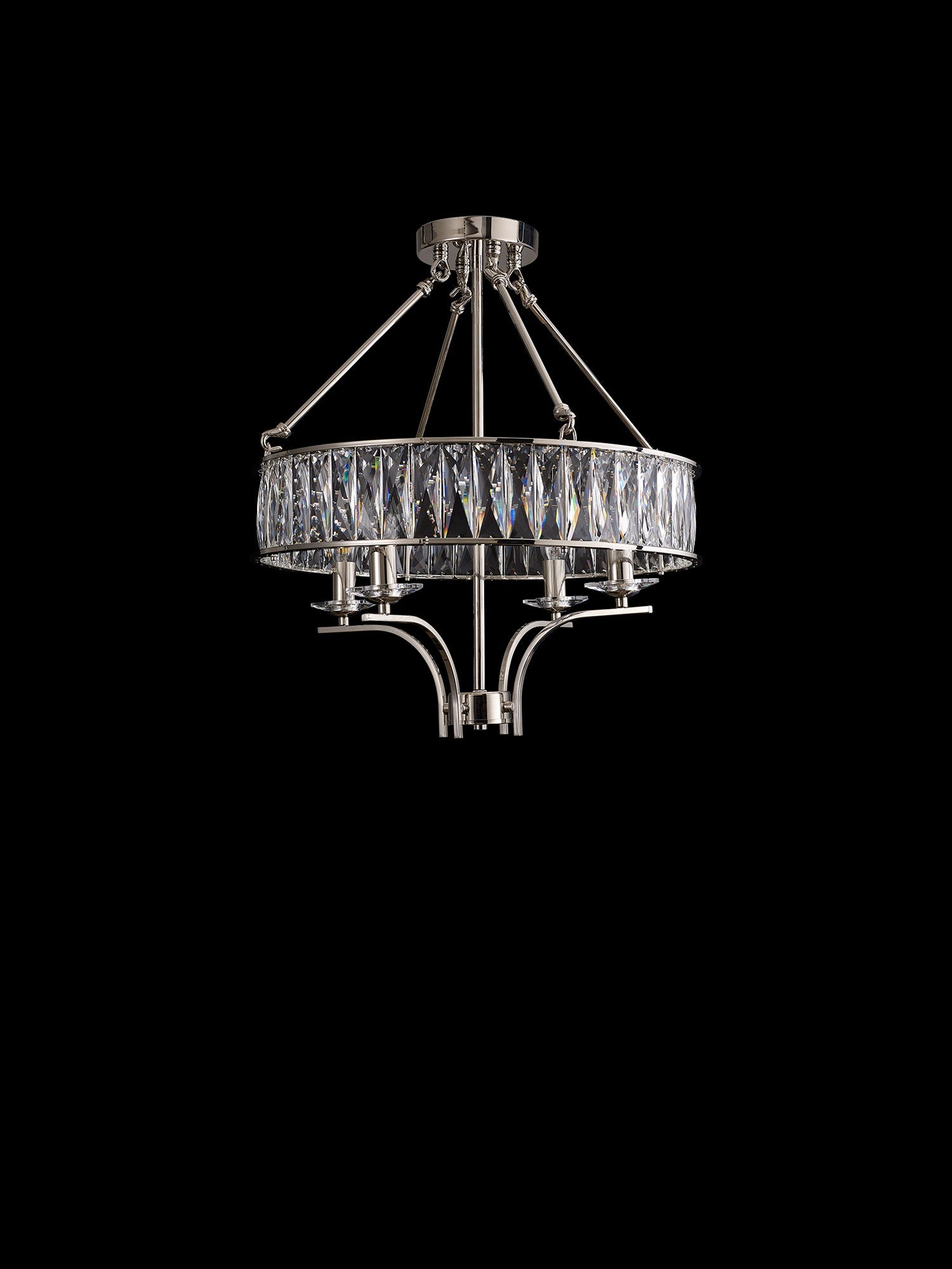 Diyas - Vivienne 4 Light Crystal Pendant / Semi Flush - Luminosity Designs Ltd