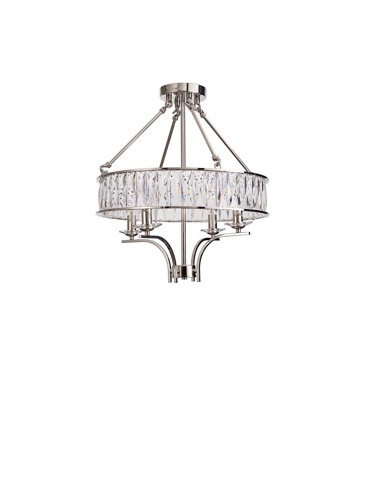 Diyas - Vivienne 4 Light Crystal Pendant / Semi Flush - Luminosity Designs Ltd