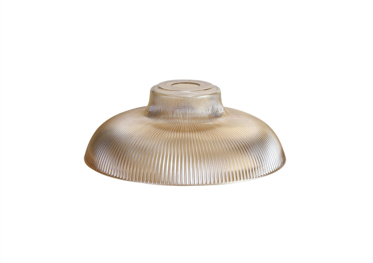 Flat Ridged Lampshade in Tinted Glass