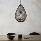 Luminosity Designs - Wasp Black Rattan Pendant - Luminosity Designs Ltd