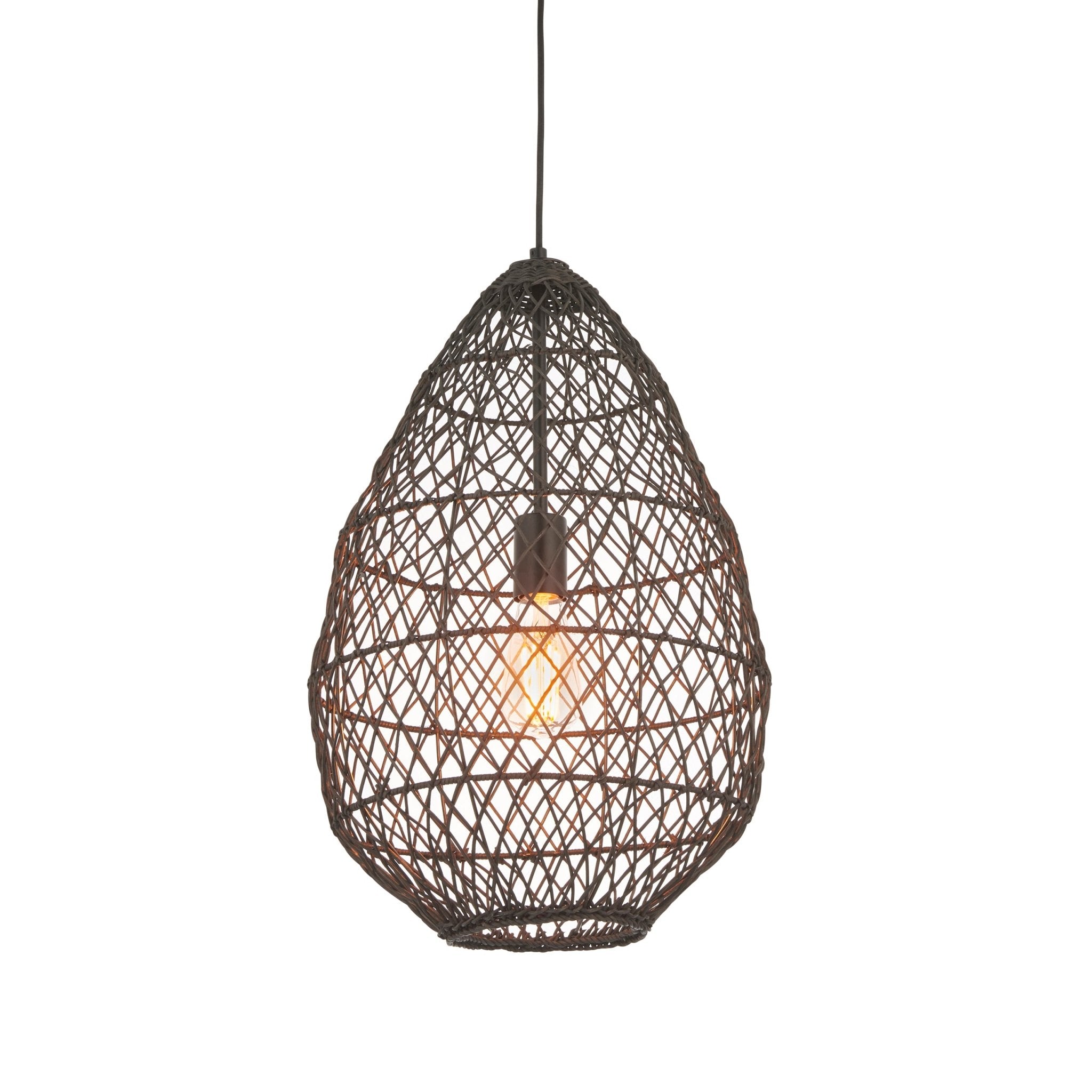 Luminosity Designs - Wasp Black Rattan Pendant - Luminosity Designs Ltd