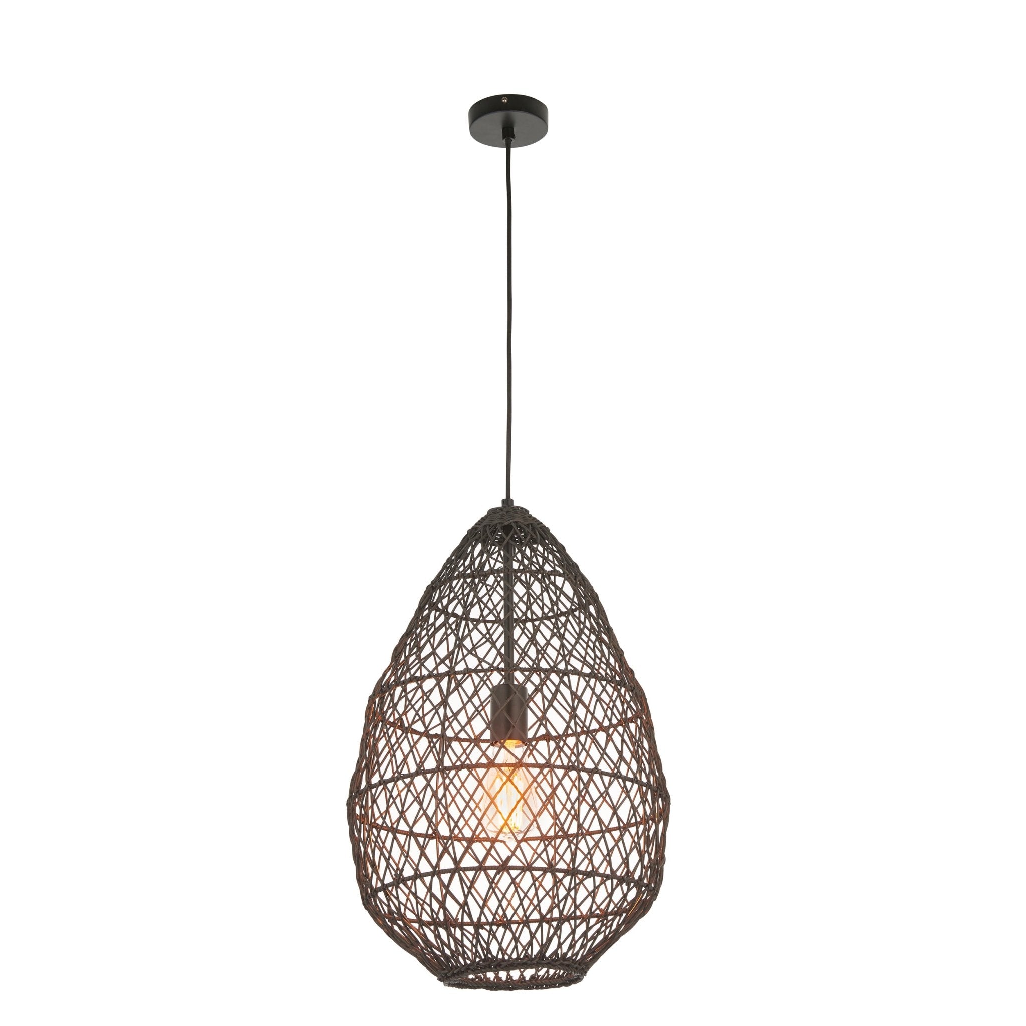 Luminosity Designs - Wasp Black Rattan Pendant - Luminosity Designs Ltd