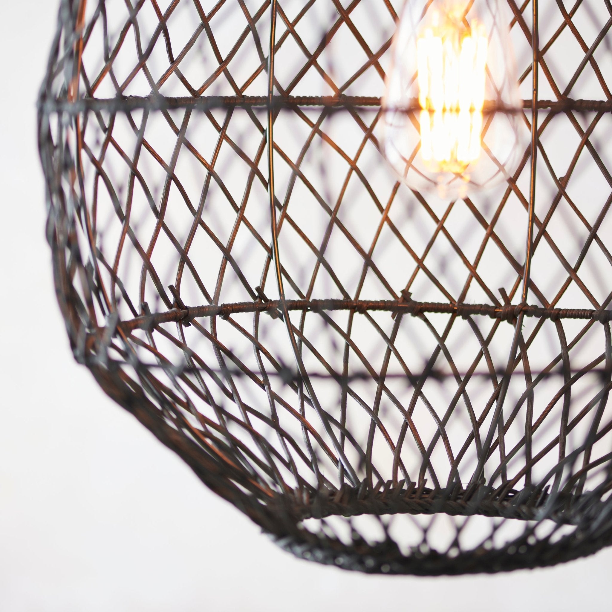 Luminosity Designs - Wasp Black Rattan Pendant - Luminosity Designs Ltd