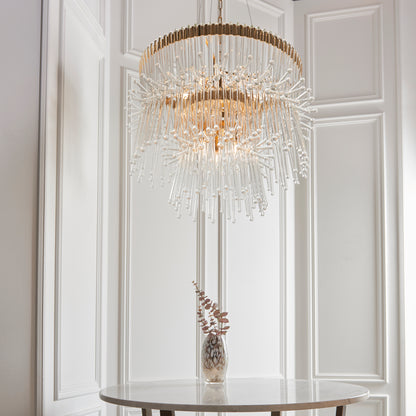 Xena Multi Layered Glass Droplet Chandelier