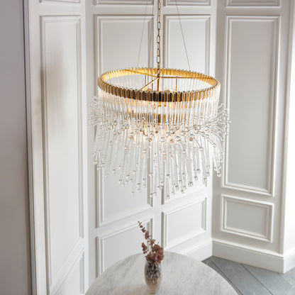 Xena Multi Layered Glass Droplet Chandelier