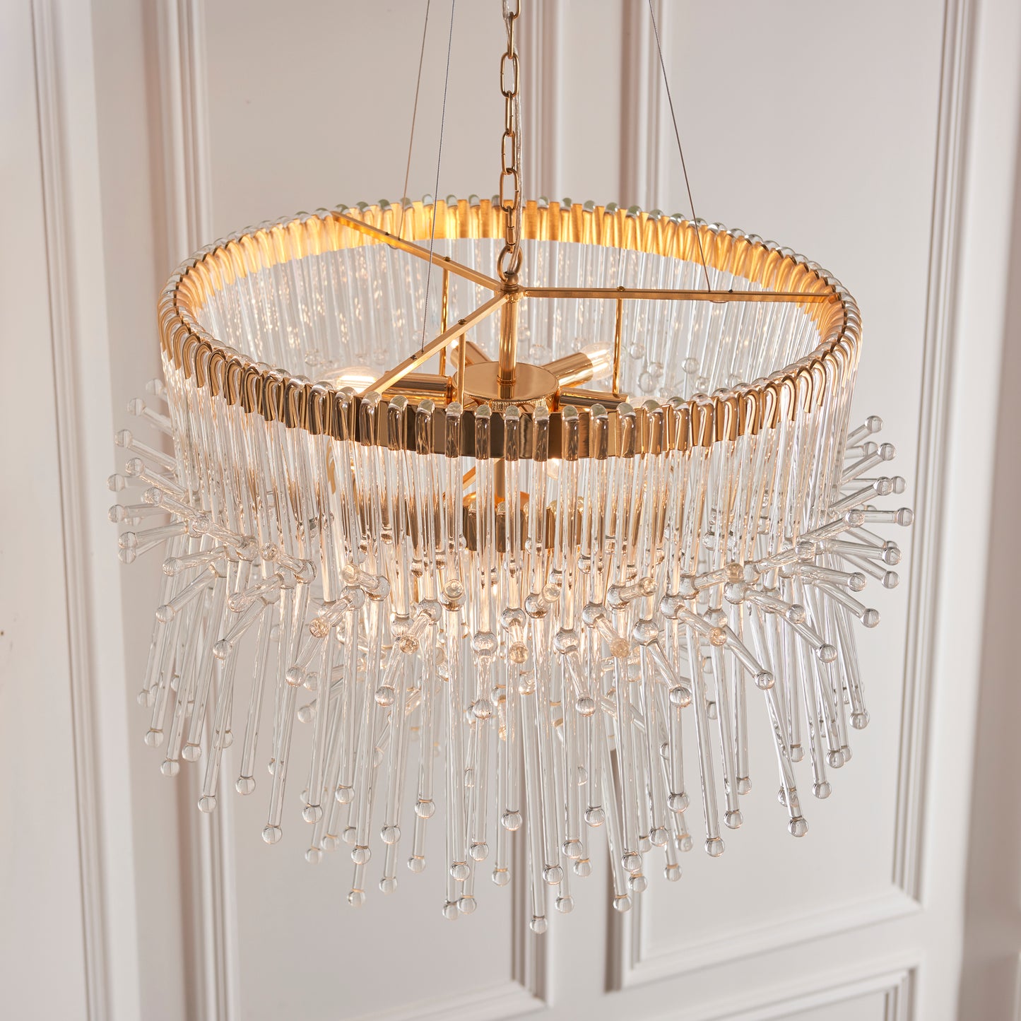 Xena Multi Layered Glass Droplet Chandelier